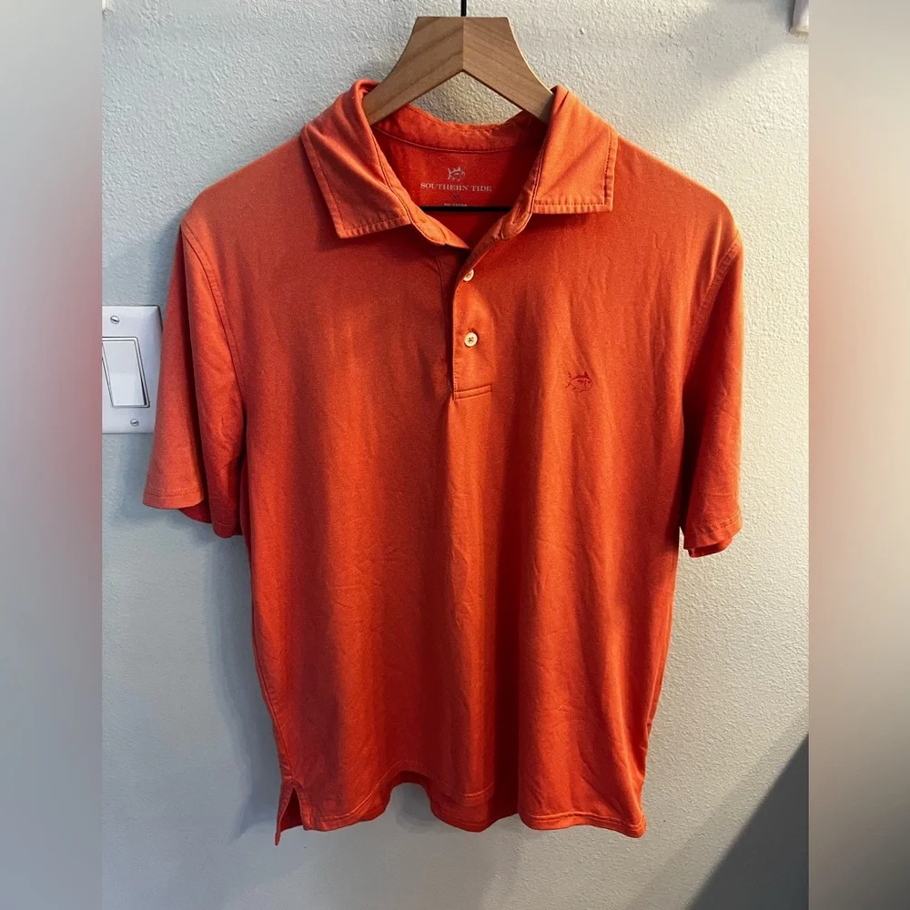 Mens orange southern tide polo - Picture 5 of 6